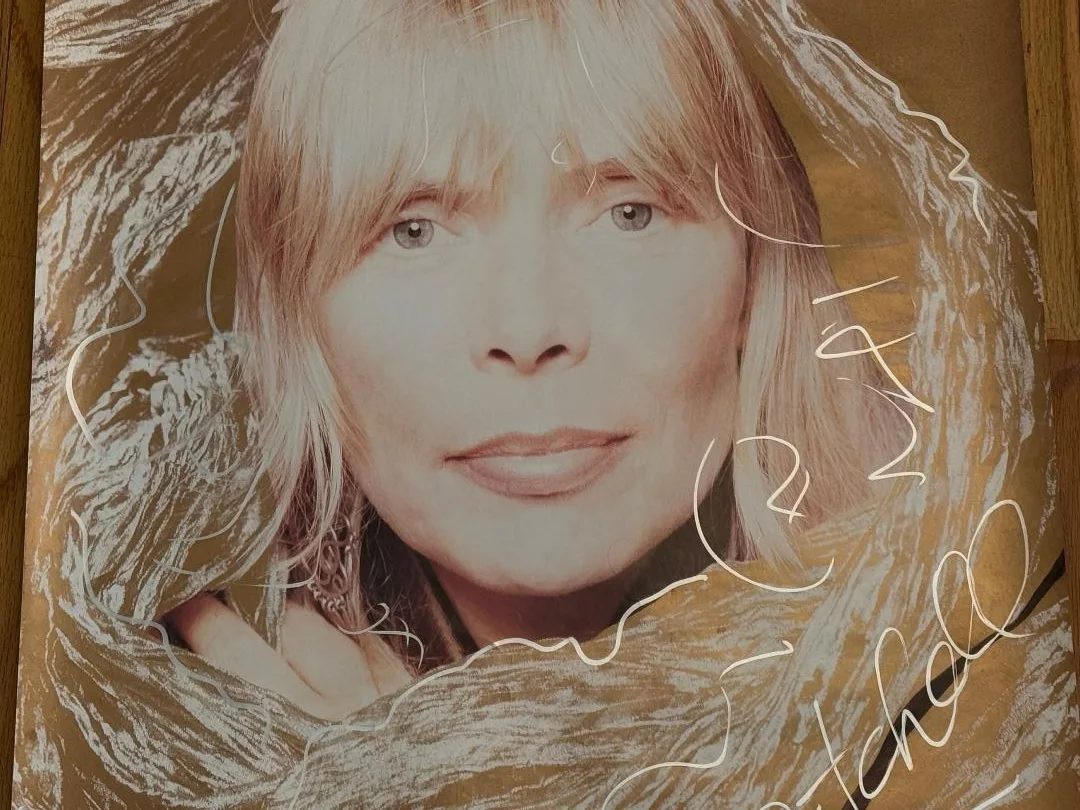 JONI MITCHELL Signed Autographed 1991 Geffen Poster 35"x21" 'Hello Frank', image 4