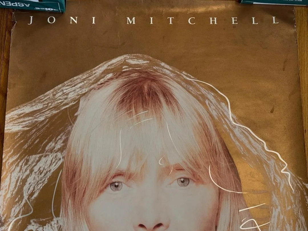 JONI MITCHELL Signed Autographed 1991 Geffen Poster 35"x21" 'Hello Frank', image 5