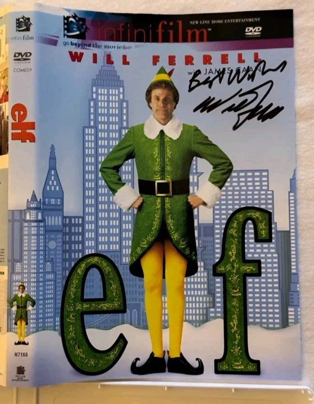 Will Ferrell — Will Ferrell Autographed DVD Insert “Best Wishes” Elf Movie Full DVD JSA COA