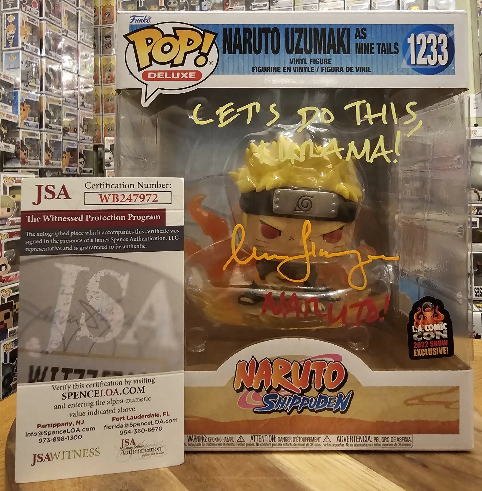 Maile Flanagan — Funko Pop Naruto Uzumaki As The Nine Tails #1233 Maile Flanagan Signed JSA COA