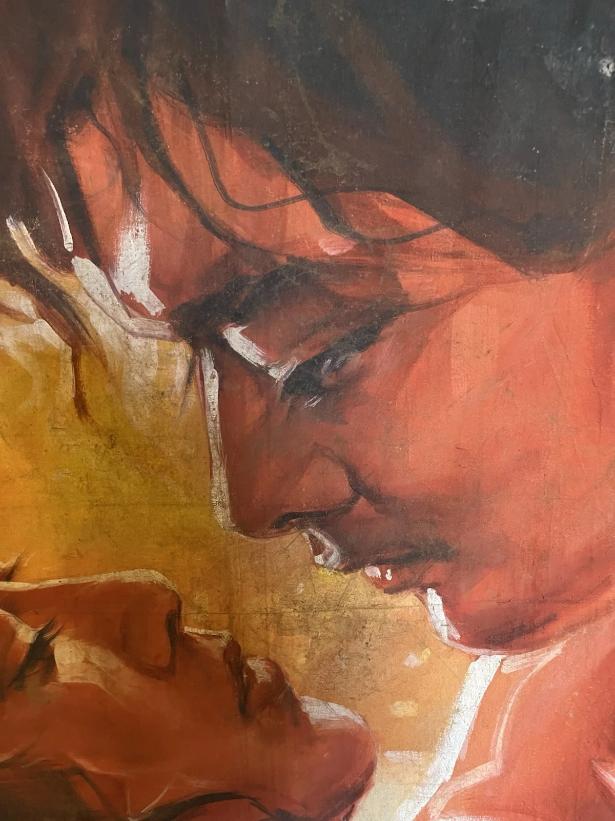 HAND PAINTED INDONESIAN MOVIE POSTER ON FABRIC SIGNED 63 X 59” Collectible VTG, изображение 3