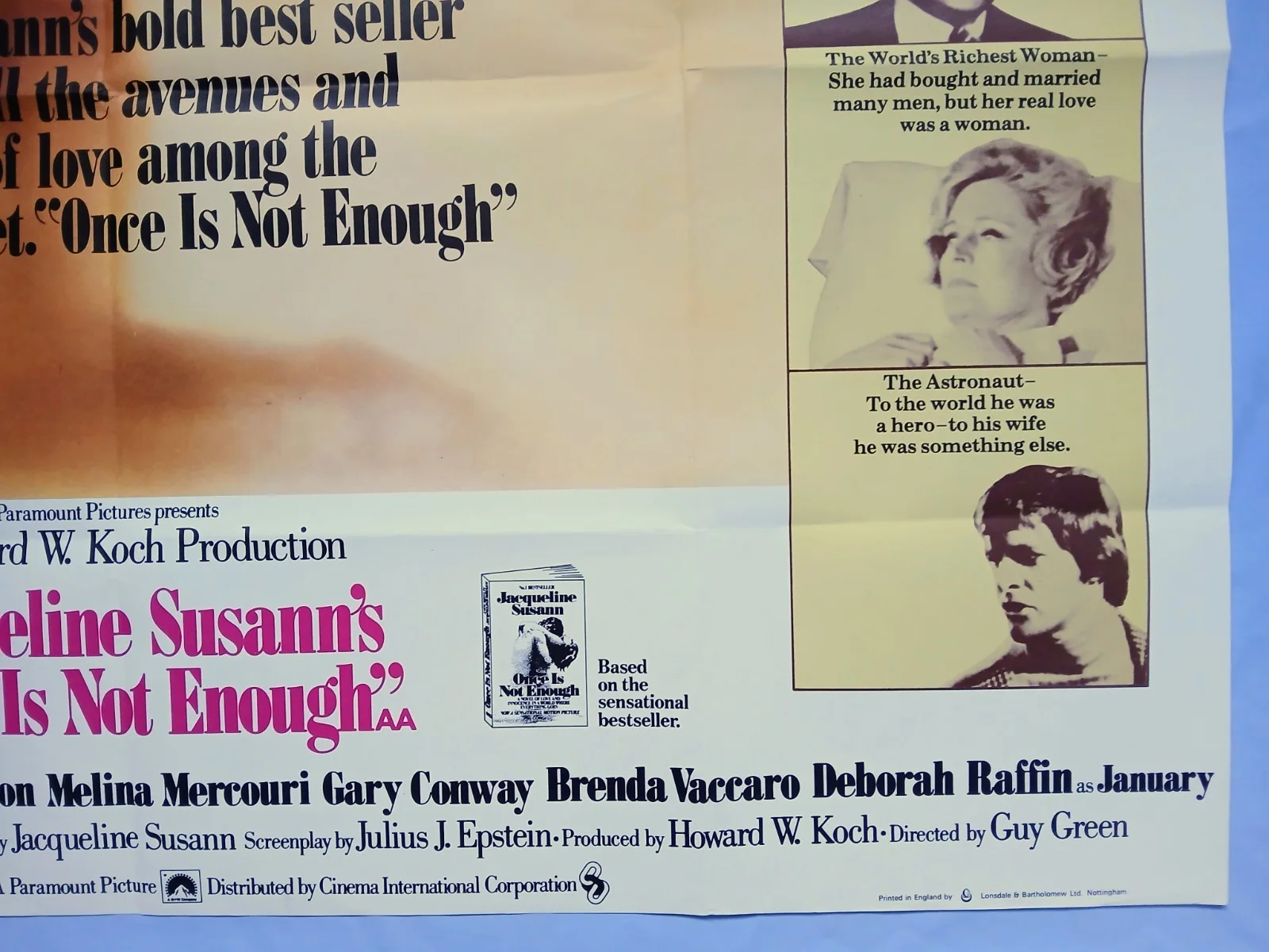 ONCE IS NOT ENOUGH (1975) original UK quad poster - Kirk Douglas, Alexis Smith, изображение 5