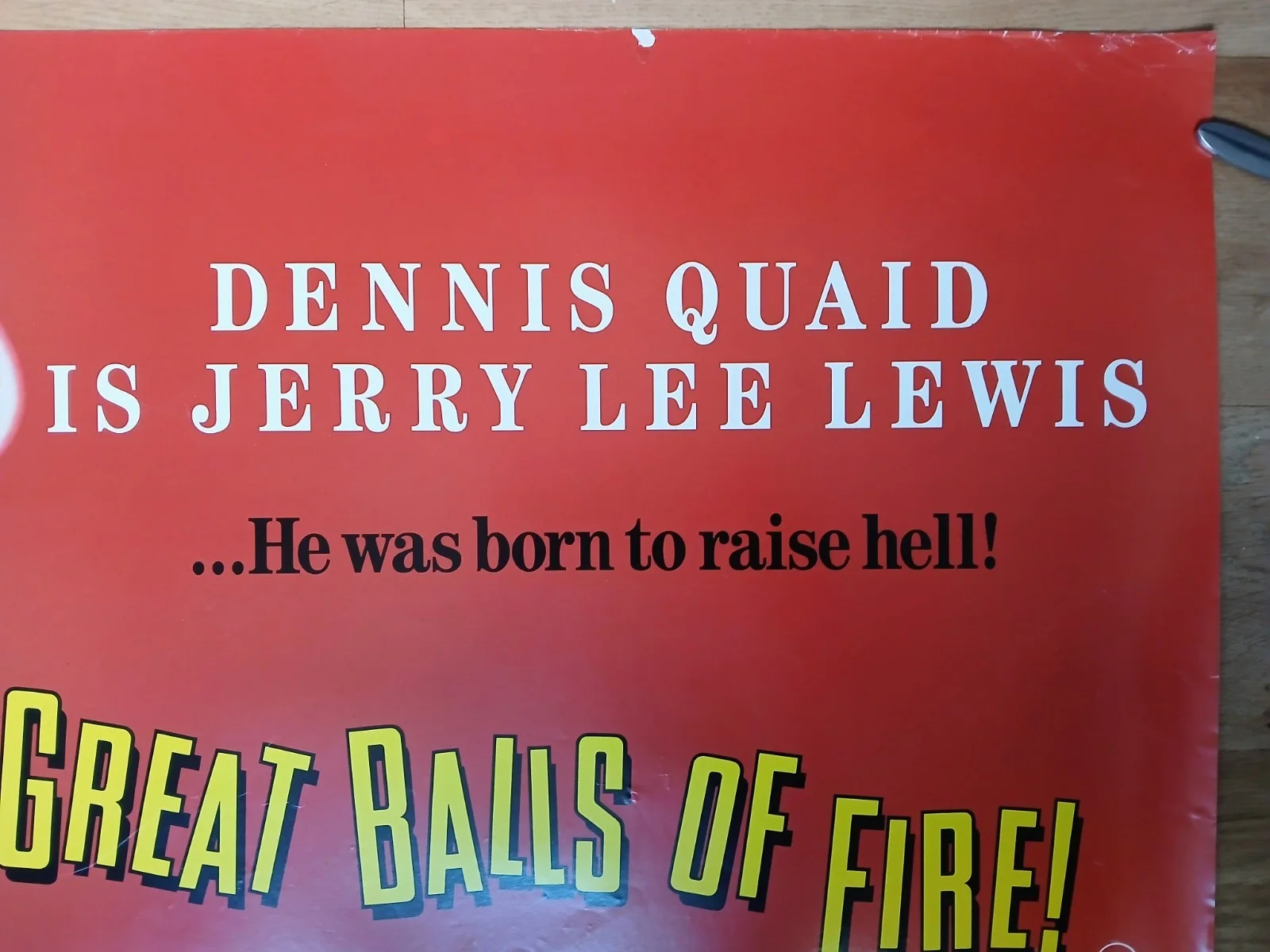 GREAT BALLS OF FIRE (1989) original rolled UK quad poster - Dennis Quaid, image 3