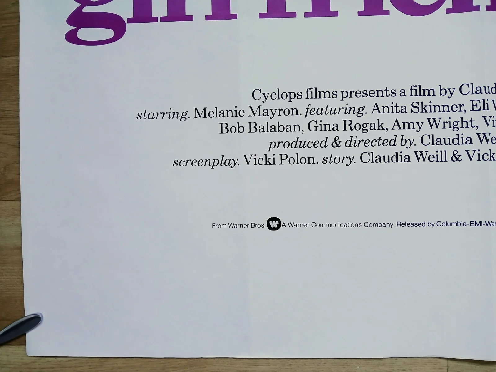 GIRL FRIENDS (1978) original UK quad poster - Melanie Mayron, Eli Wallach, изображение 4