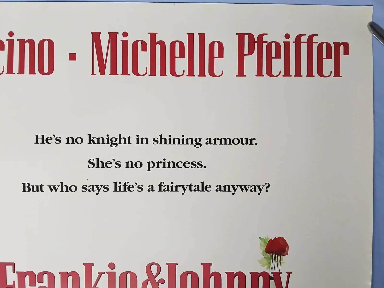 FRANKIE & JOHNNY (1991) original UK quad poster - Al Pacino, Michelle Pfeiffer, изображение 3