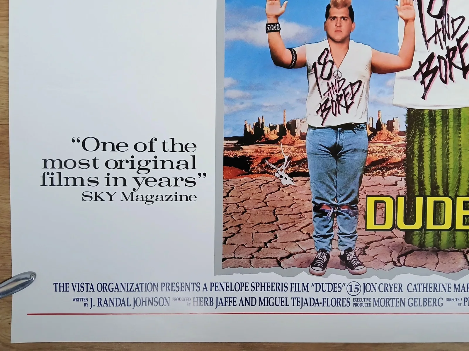 DUDES (1987) rare rolled original UK quad poster - Penelope Spheeris teen comedy, изображение 4