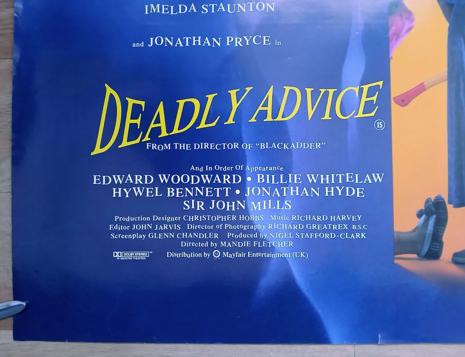 DEADLY ADVICE (1994) original UK quad poster - Jane Horrocks, Edward Woodward, изображение 4