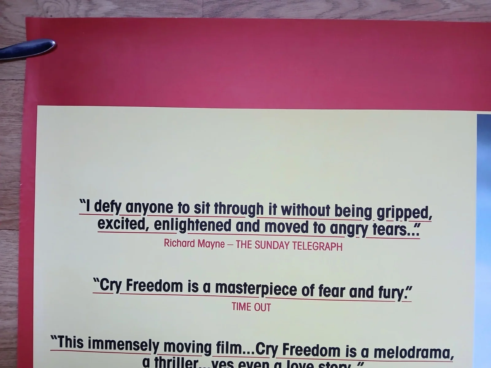 CRY FREEDOM (1987) original rolled quad poster - Kevin Kline, Denzel Washington, изображение 2