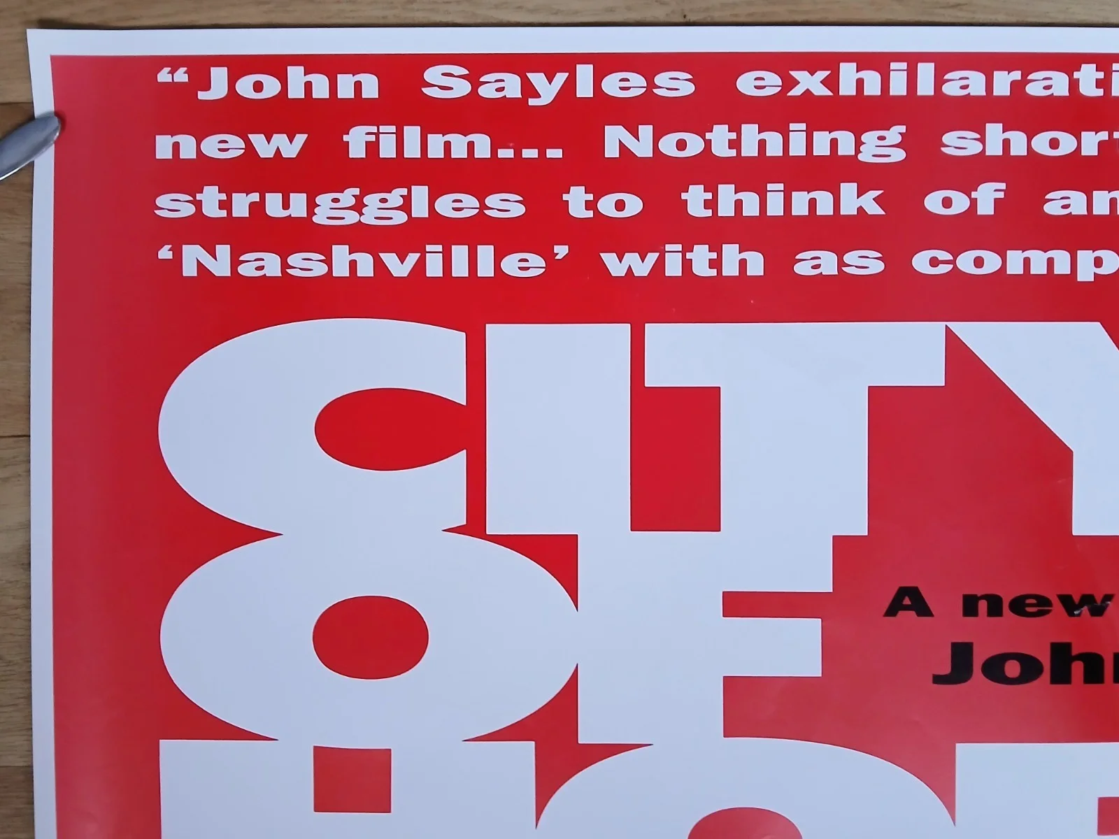 CITY OF HOPE (1991) original rolled UK quad poster -John Sayles, изображение 2