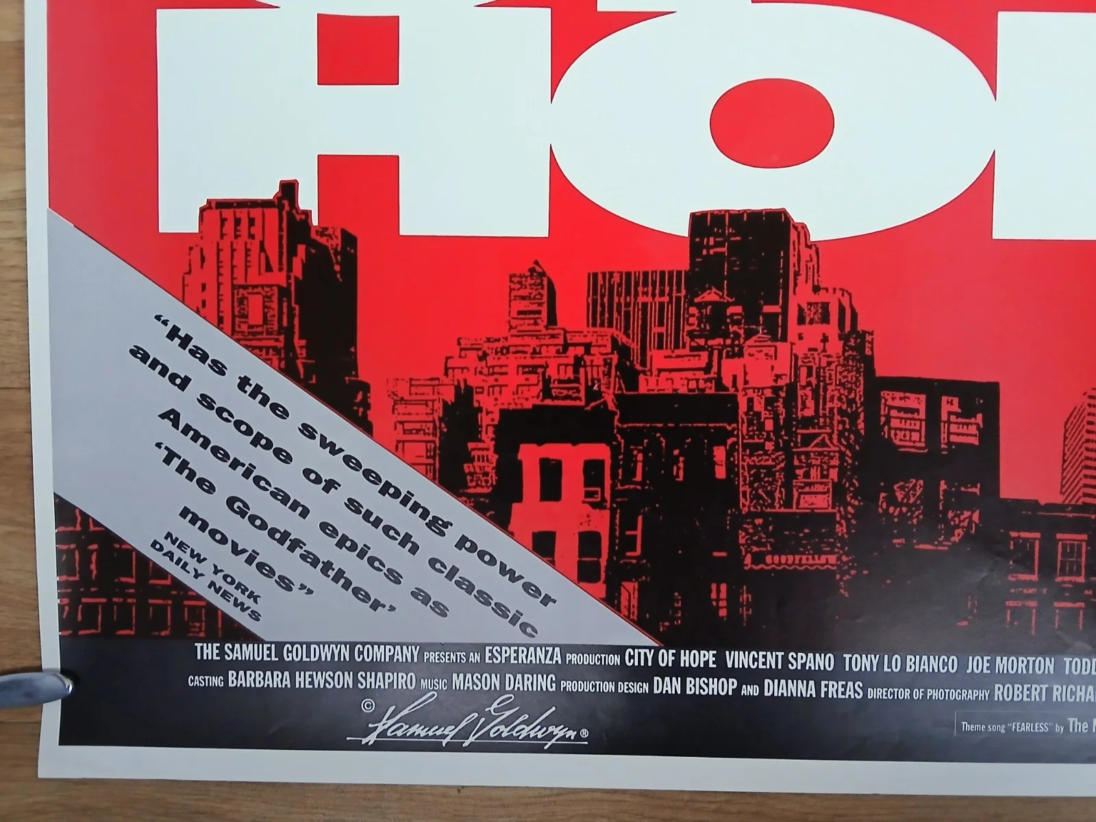 CITY OF HOPE (1991) original rolled UK quad poster -John Sayles, изображение 4