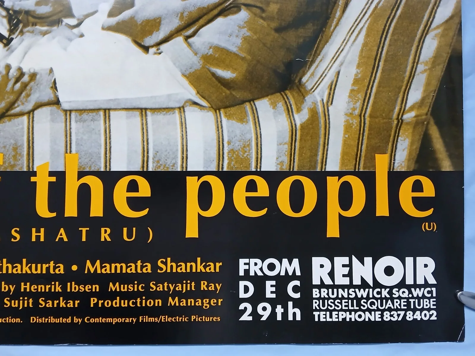 AN ENEMY OF THE PEOPLE (GANASHATRU)(1989) rare orig UK quad poster -Satyajit Ray, изображение 5