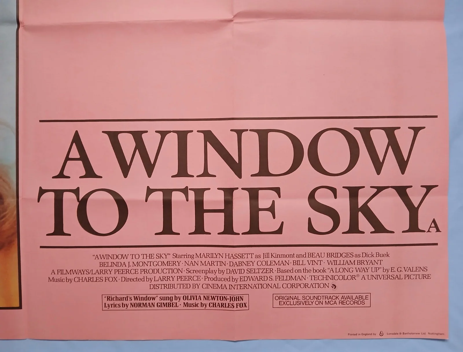 A WINDOW TO THE SKY (1975) original quad poster - Beau Bridges, Marilyn Hassett, изображение 5
