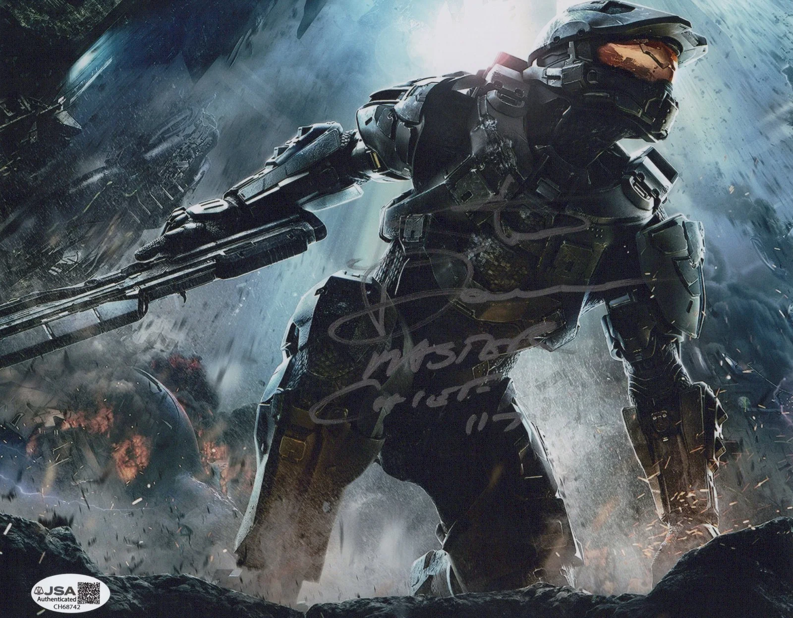 Steve Downes — Halo- Master Chief 8x10 photo signed by Steve Downes JSA COA