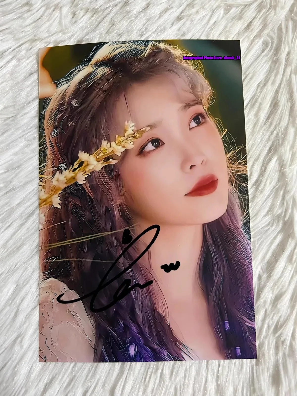 IU — IU Lee Ji Eun Autographed Signed Photo Autographs Collectibles 4*6 Photograph, image 2