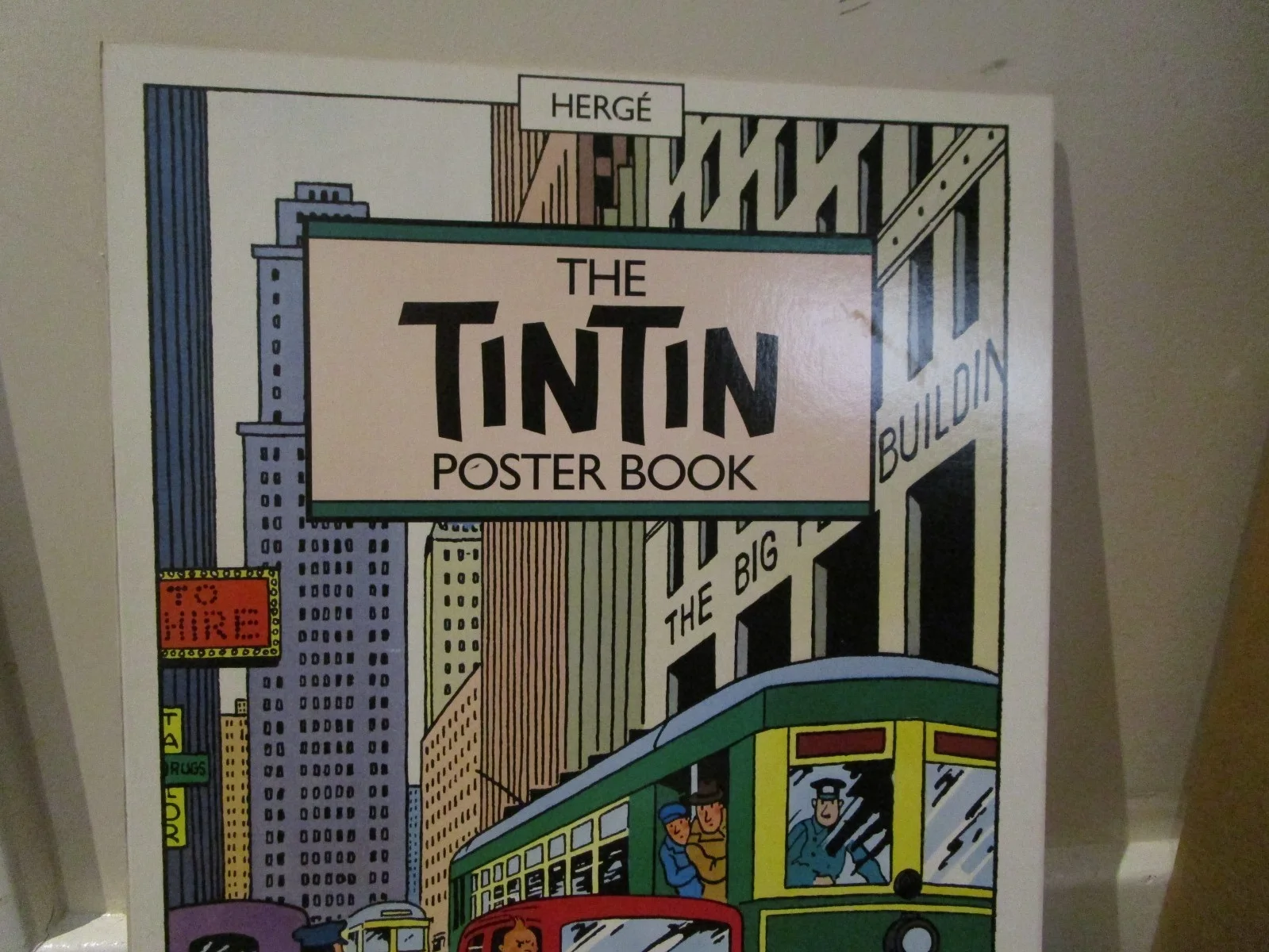 THE TINTIN POSTER BOOK CARD POSTER RARE VINTAGE 1989 MADE IN ITALY BUS/CAR, изображение 3