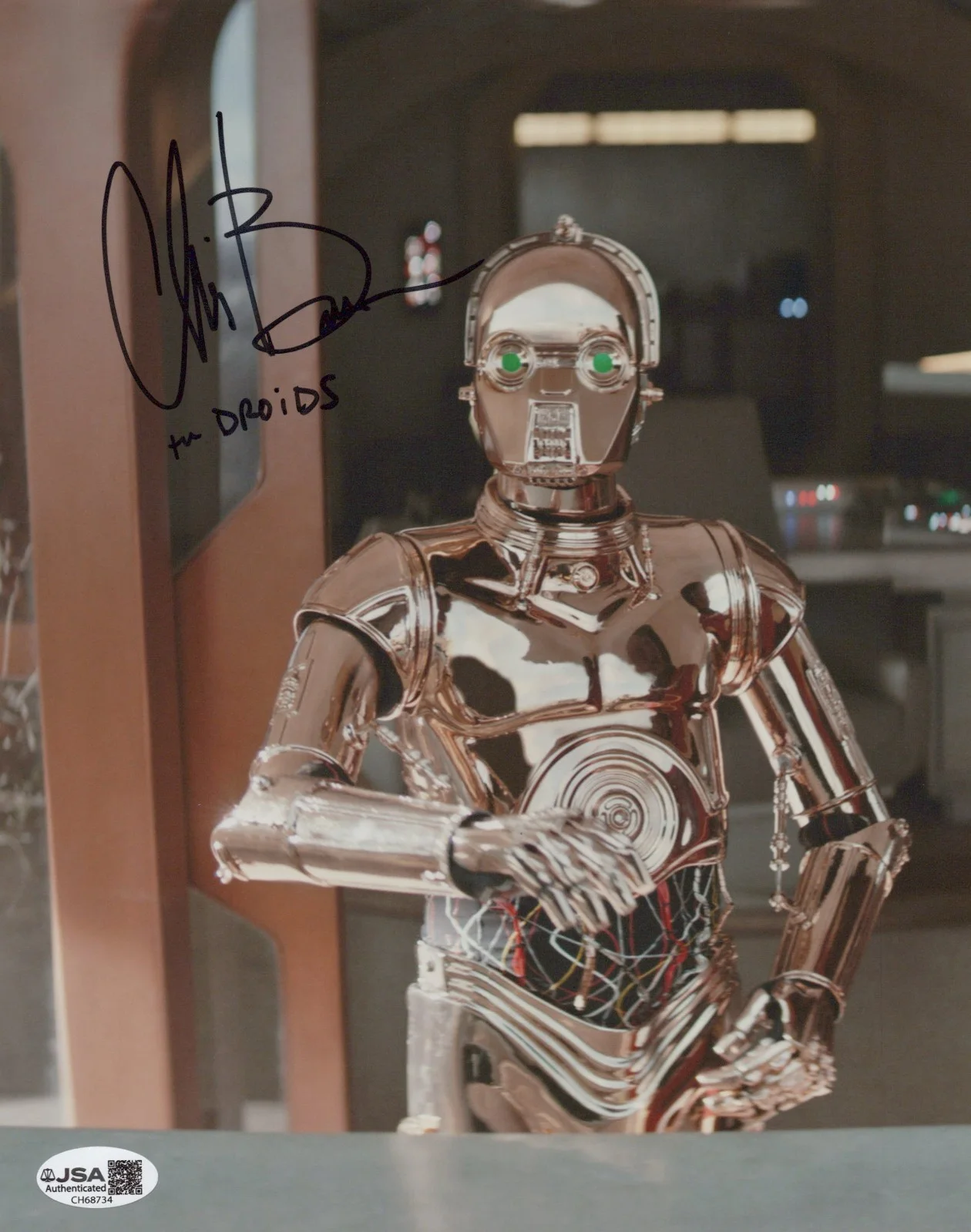 Chris Bartlett — Star Wars- The Mandalorian- Copper 8x10 photo signed by Chris Bartlett JSA COA