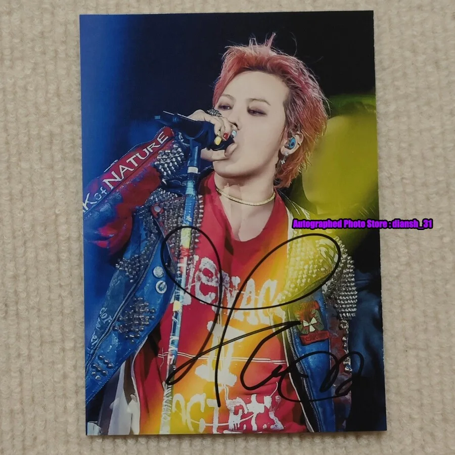 G-DRAGON — BIGBANG G-DRAGON GD Autographed Photo 4*6 Rare Photograph 2025