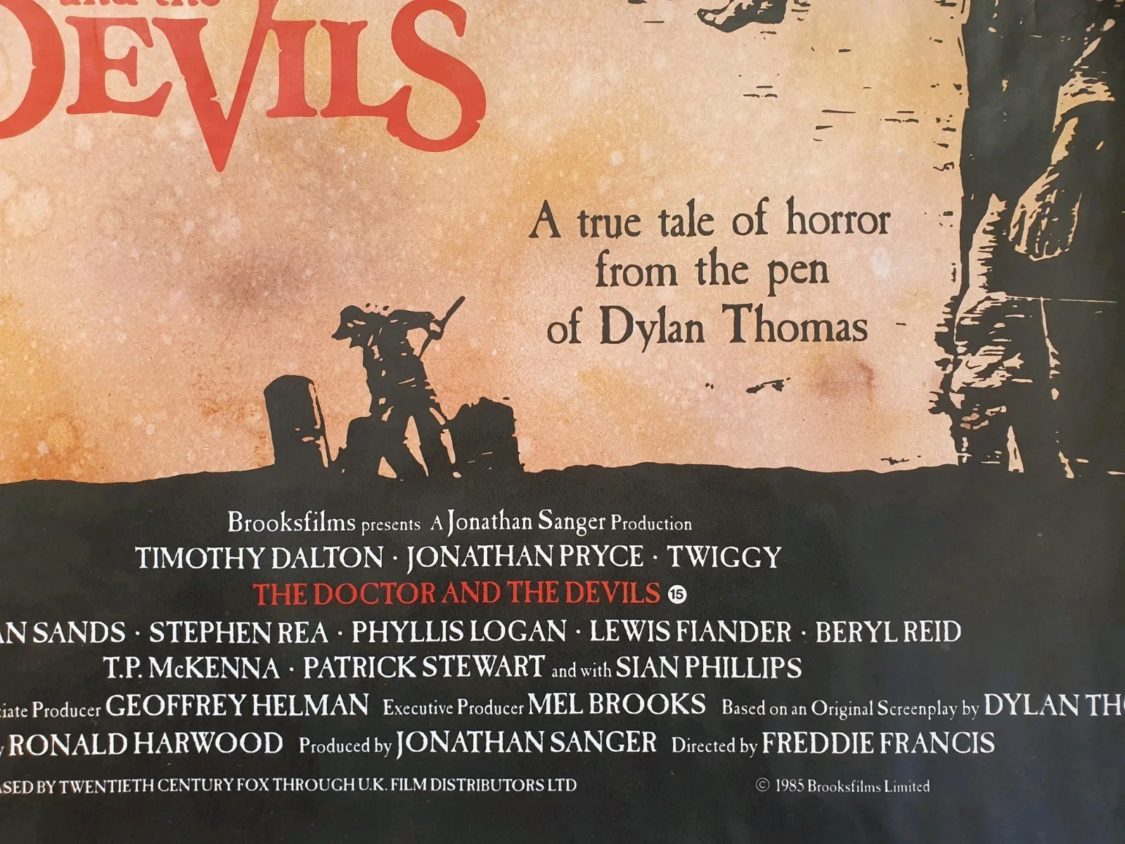 The Doctor And The Devils Unfolded 1985 British Quad Cult Freddie Francis Horror, изображение 2