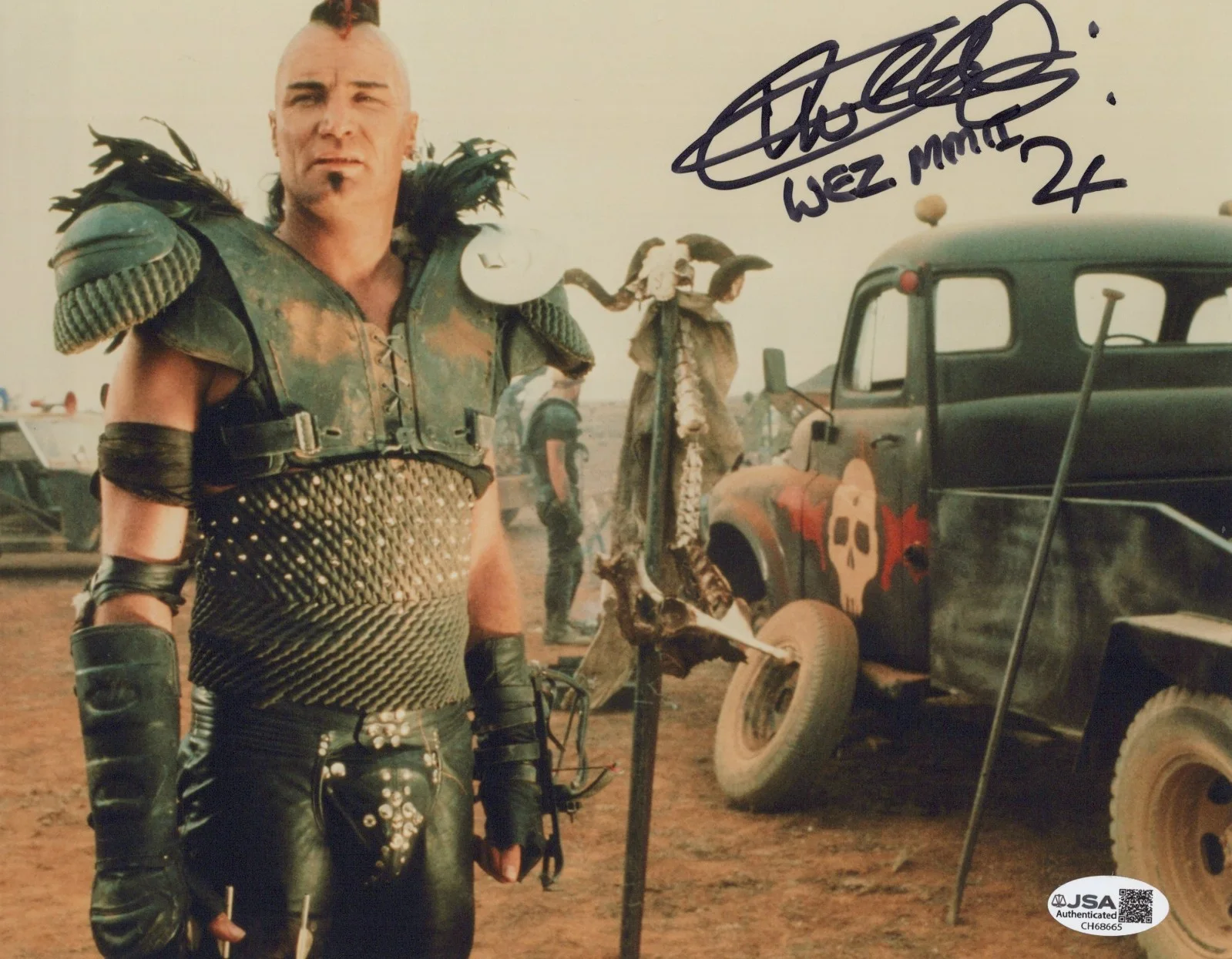 Vernon Wells — Mad Max 2: The Road Warrior- Wez 8x10 photo signed by Vernon Wells JSA COA