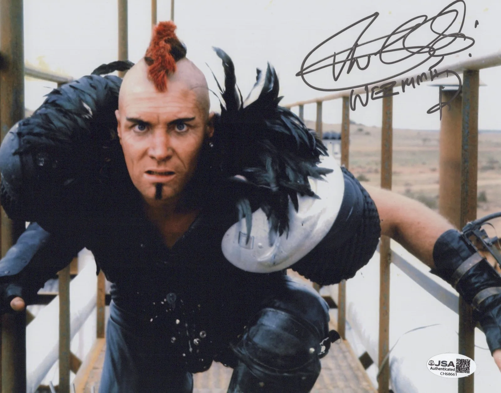 Vernon Wells — Mad Max 2: The Road Warrior- Wez 8x10 photo signed by Vernon Wells JSA COA