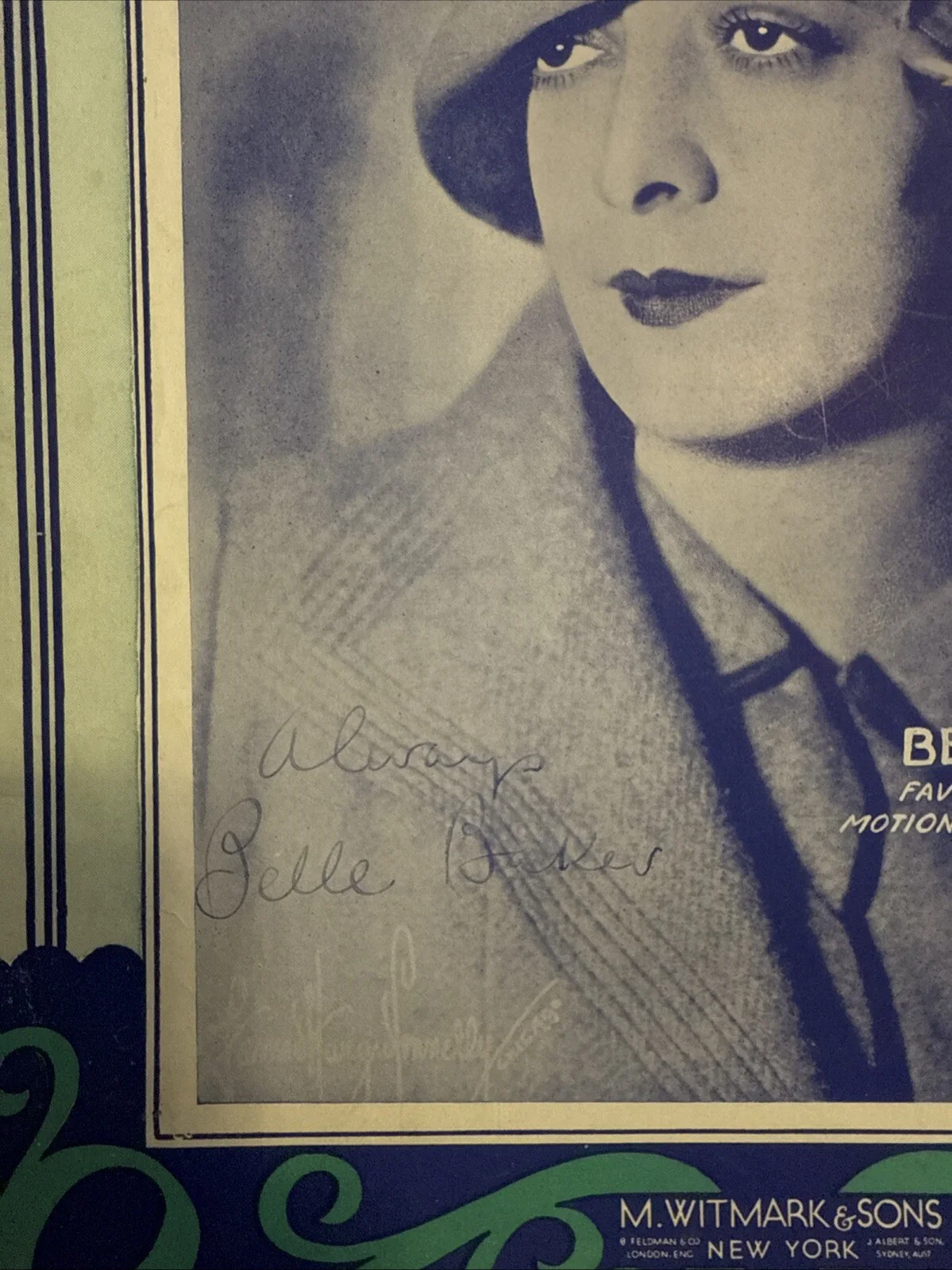 Belle Baker — Jewish Actress, Singer Belle Baker Inscribed/Signed Song Sheet, изображение 2