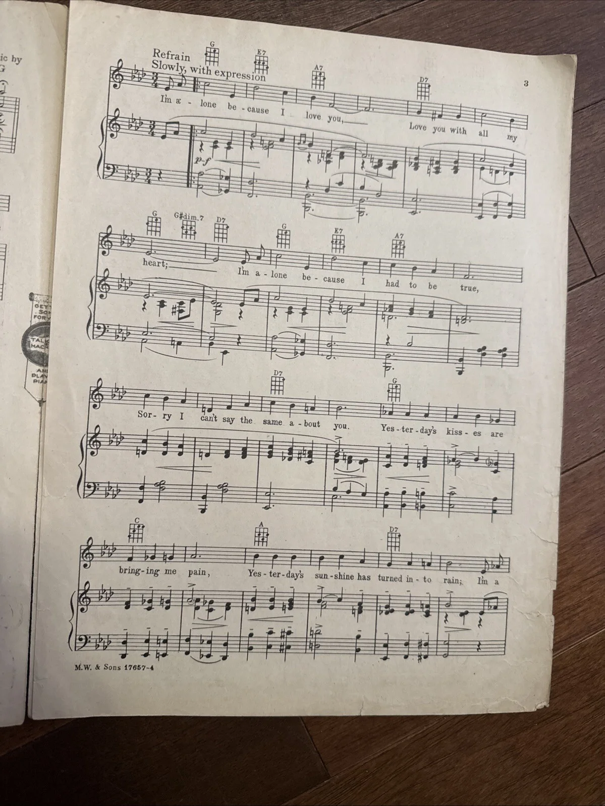 Belle Baker — Jewish Actress, Singer Belle Baker Inscribed/Signed Song Sheet, изображение 3