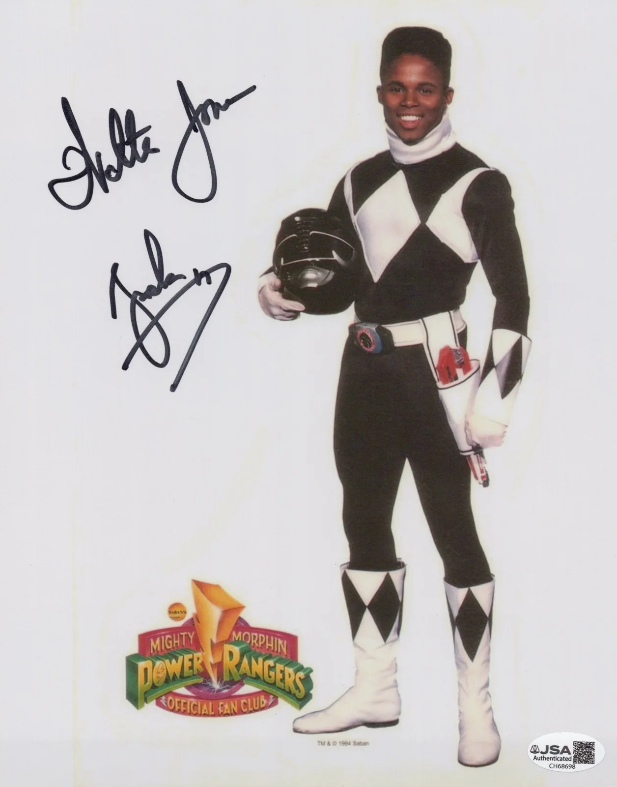 Walter Jones — Power Rangers- Black Ranger 8x10 photo signed by Walter Jones JSA COA