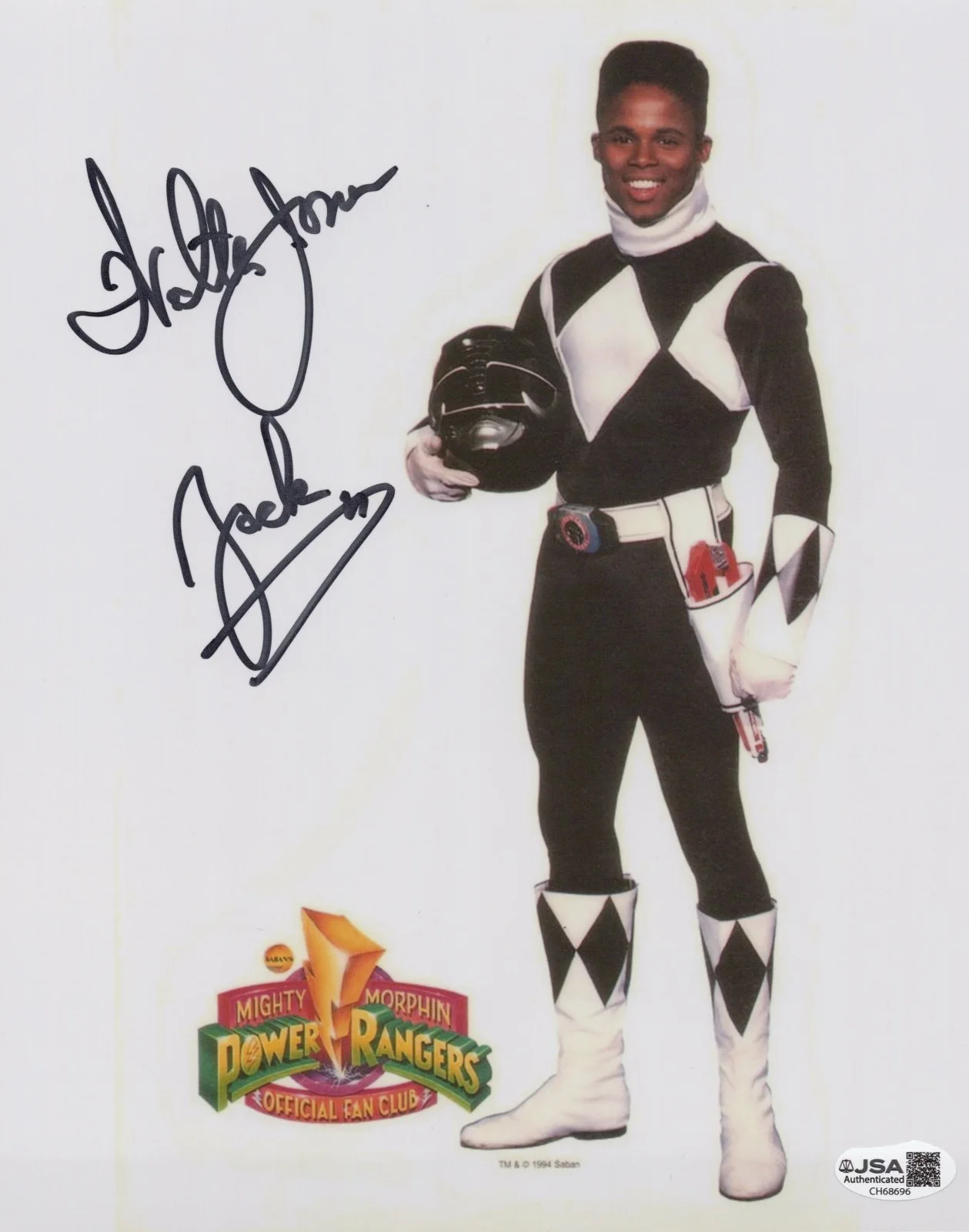 Walter Jones — Power Rangers- Black Ranger 8x10 photo signed by Walter Jones JSA COA