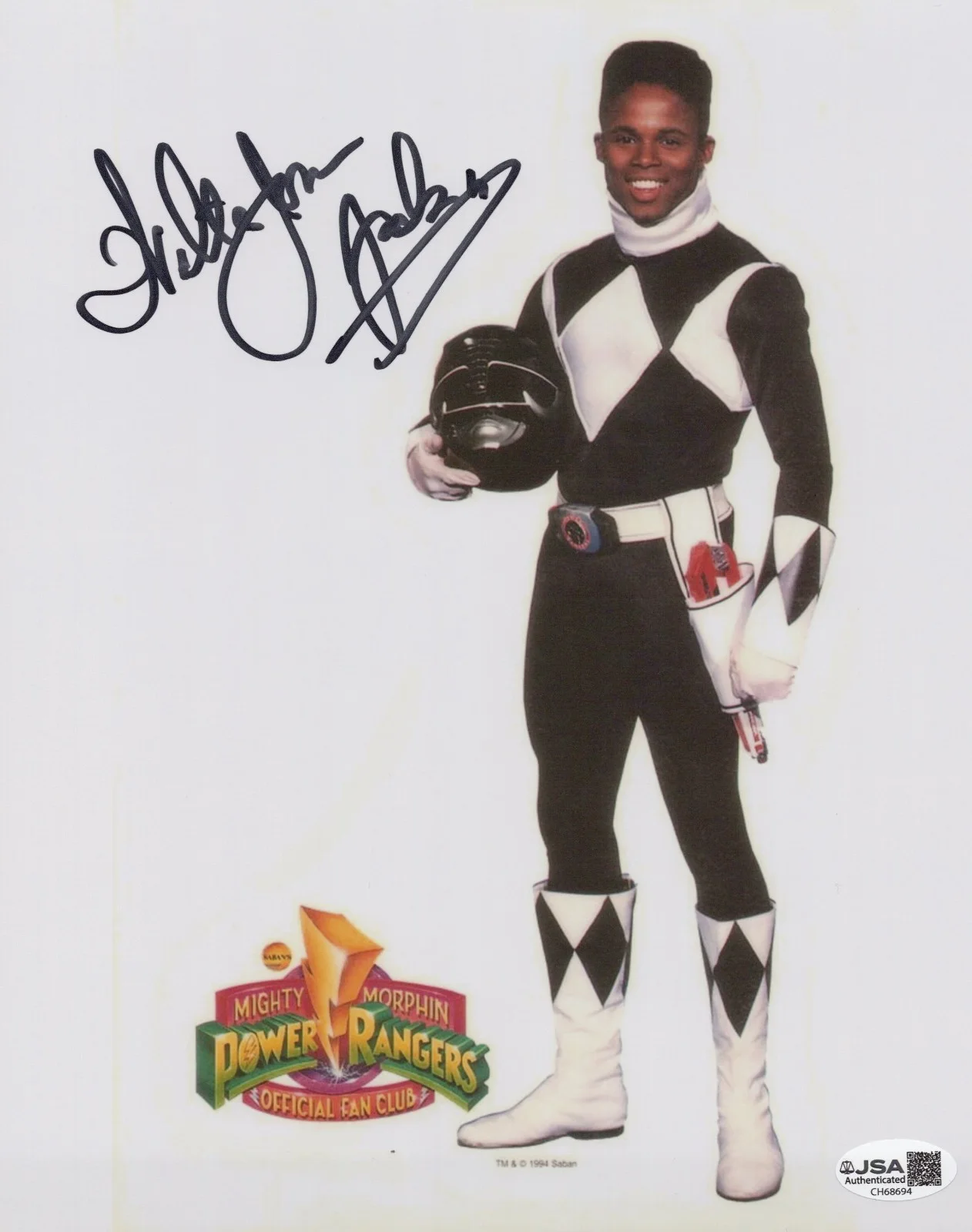 Walter Jones — Power Rangers- Black Ranger 8x10 photo signed by Walter Jones JSA COA