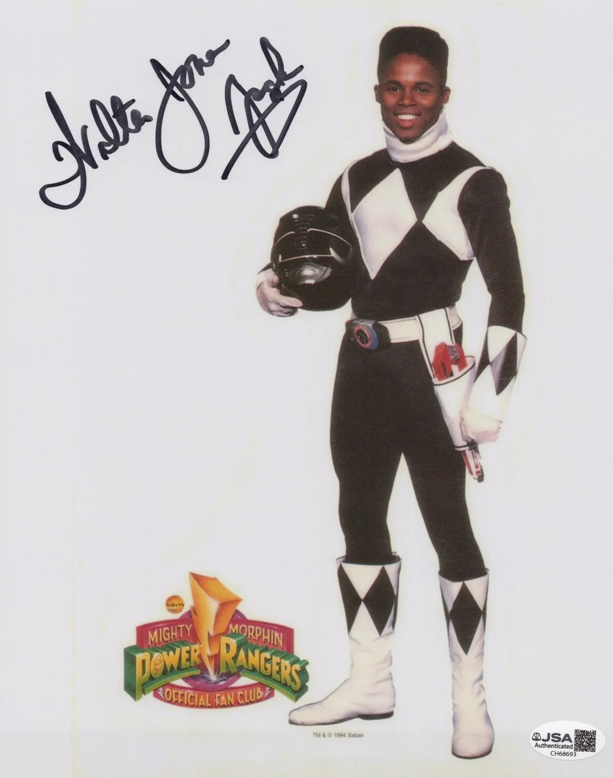 Walter Jones — Power Rangers- Black Ranger 8x10 photo signed by Walter Jones JSA COA
