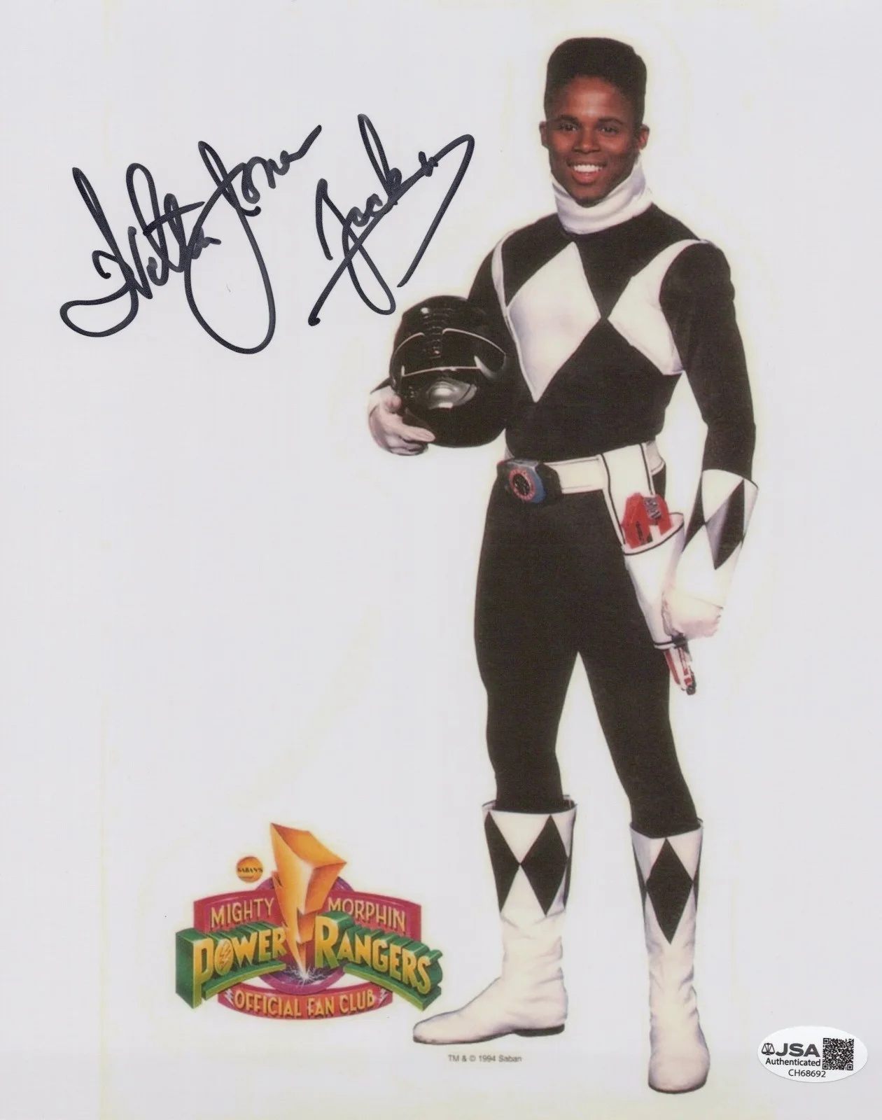 Walter Jones — Power Rangers- Black Ranger 8x10 photo signed by Walter Jones JSA COA