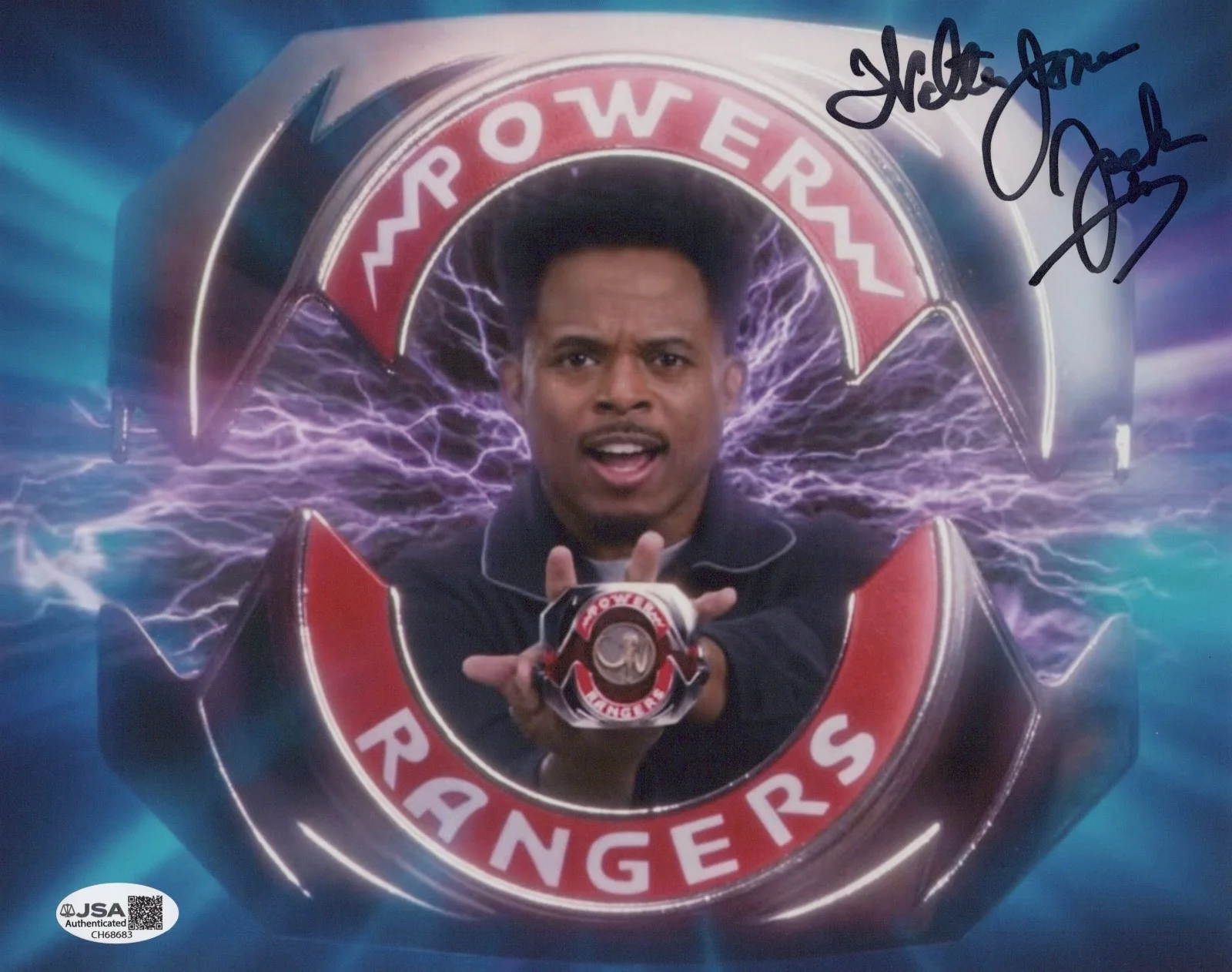 Walter Jones — Power Rangers- Black Ranger 8x10 photo signed by Walter Jones JSA COA