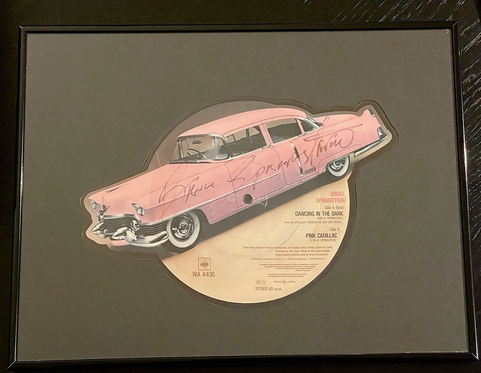 Bruce Springsteen Signed Album JSA LOA Dancing In The Dark / Pink Cadillac RARE, image 2