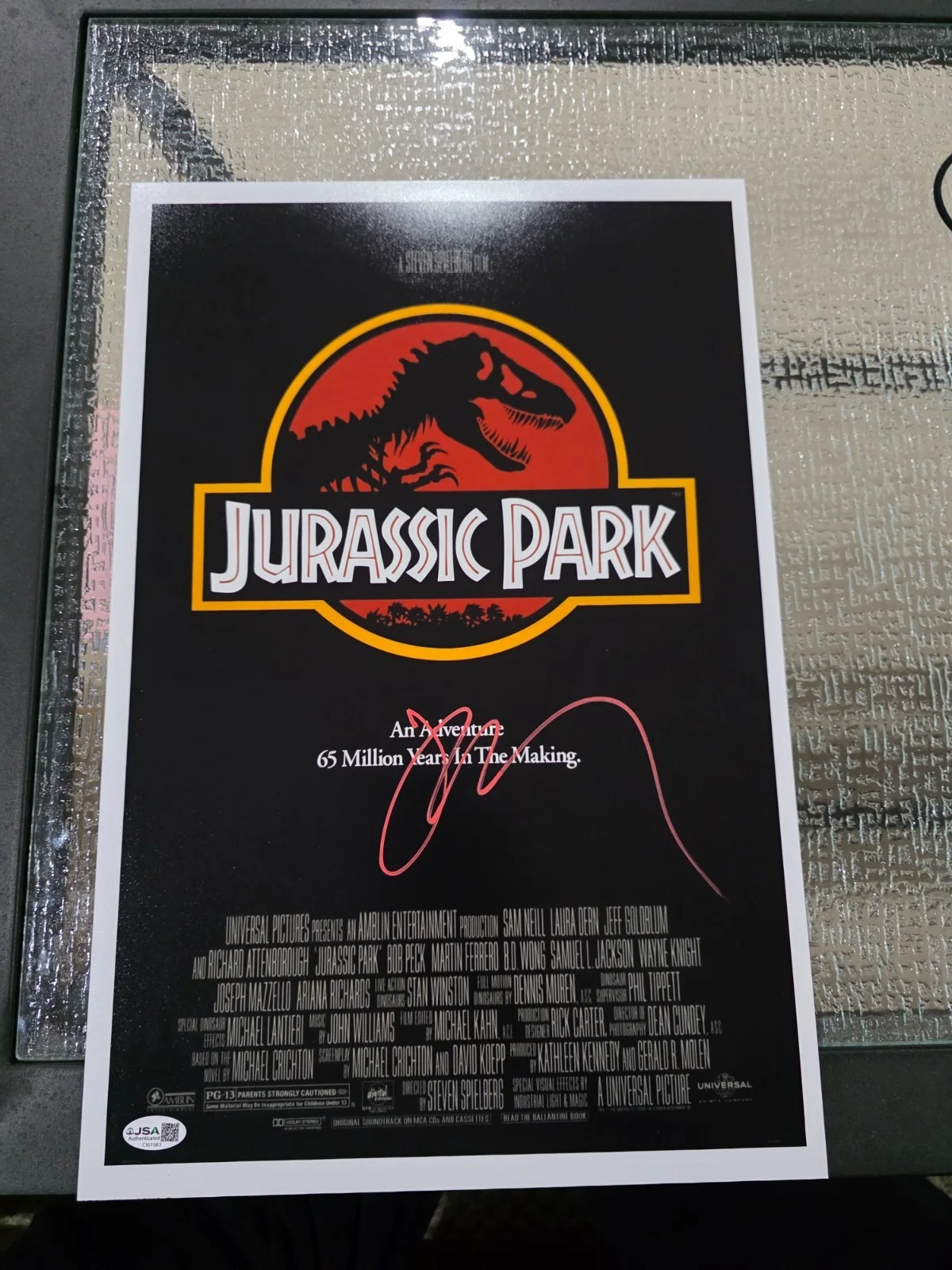 Jeff Goldblum — Jeff Goldblum SIGNED JURASSIC PARK 12x18 Mini Poster JSA COA