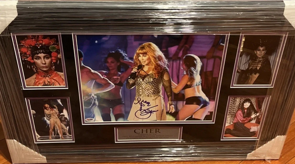 Cher 11x14 autograph Framed Collage COA PSA 19x30, image 2