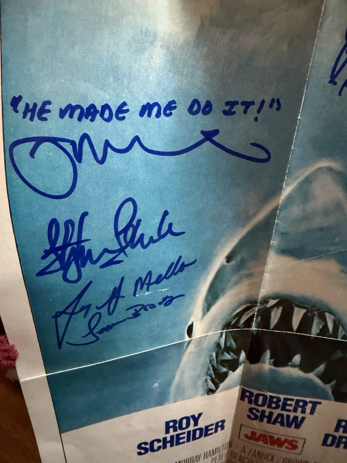 Topps Jaws 12x20 Movie Pin Up photo Poster Signed By 8 Richard Dreyfuss Shark, изображение 4
