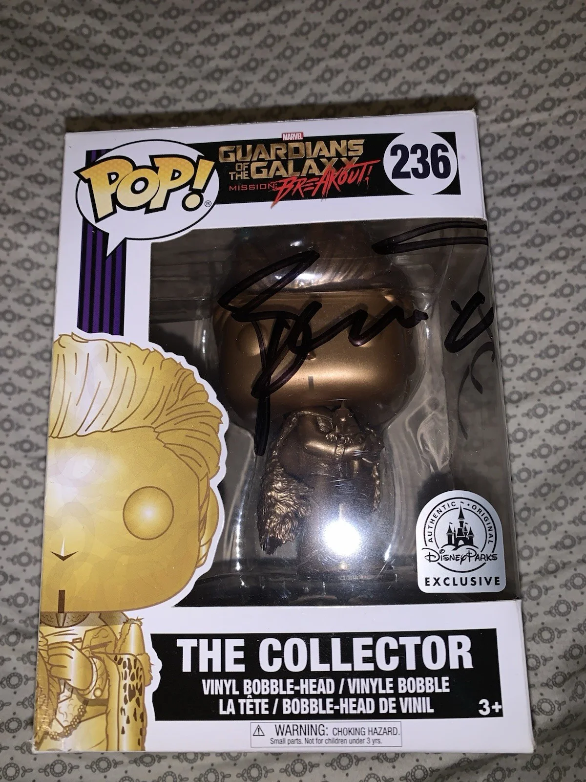 Benicio del Toro signed GUARDIANS OF THE GALAXYThe Collector Funko JSA COA, изображение 2