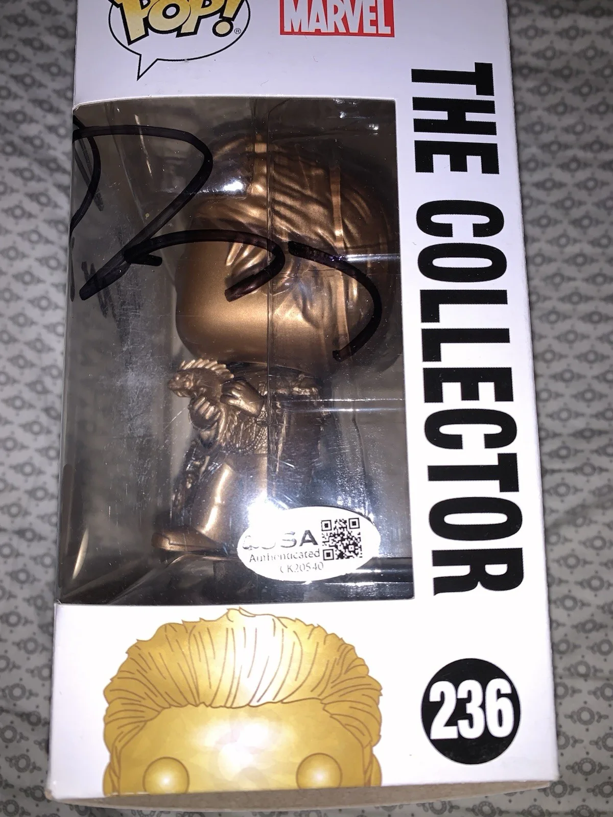 Benicio del Toro signed GUARDIANS OF THE GALAXYThe Collector Funko JSA COA, изображение 3