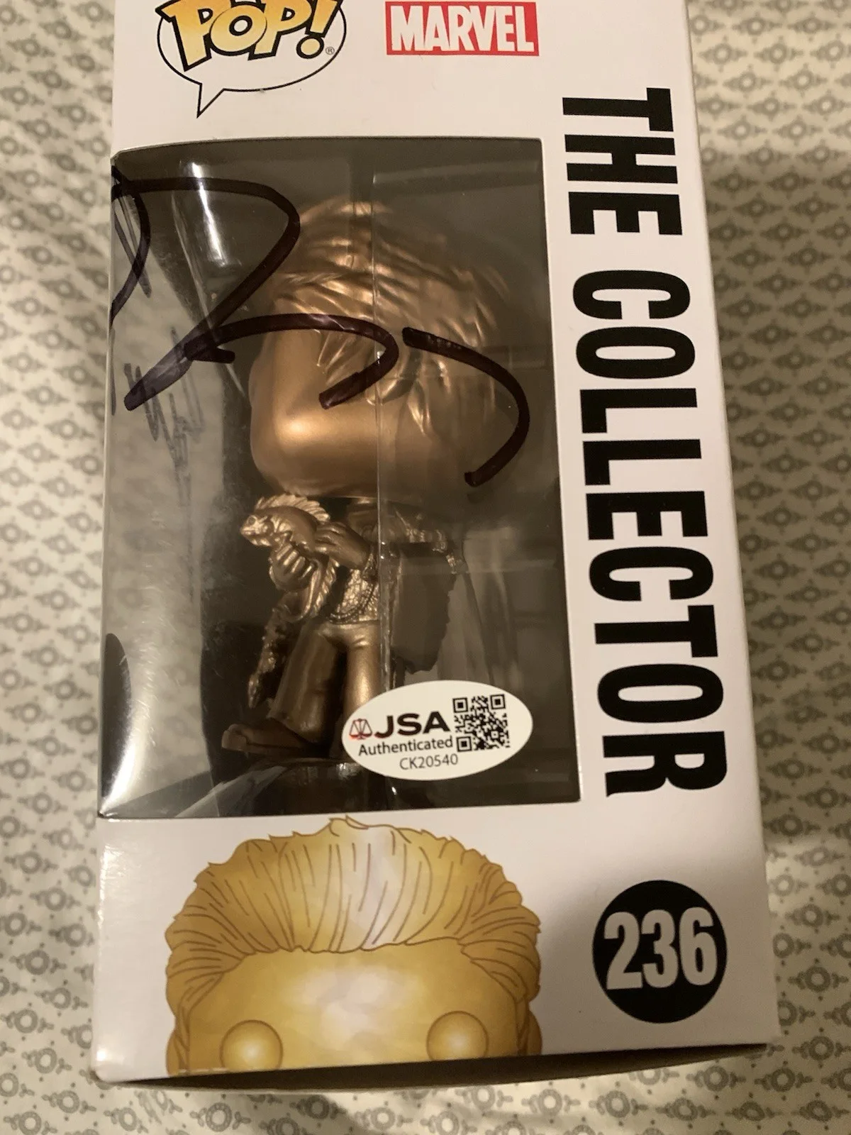 Benicio del Toro signed GUARDIANS OF THE GALAXYThe Collector Funko JSA COA, изображение 4