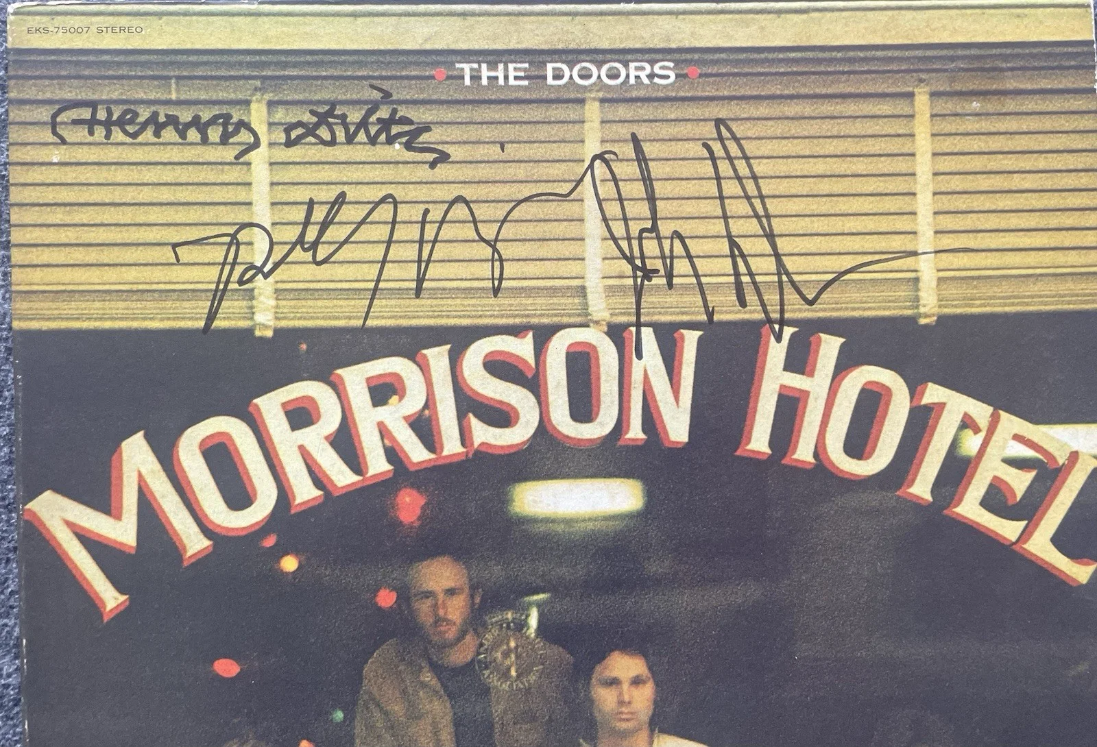 The Doors John Densmore Robby Krieger Henry Diltz SIGNED Morrison Hotel Record, image 2