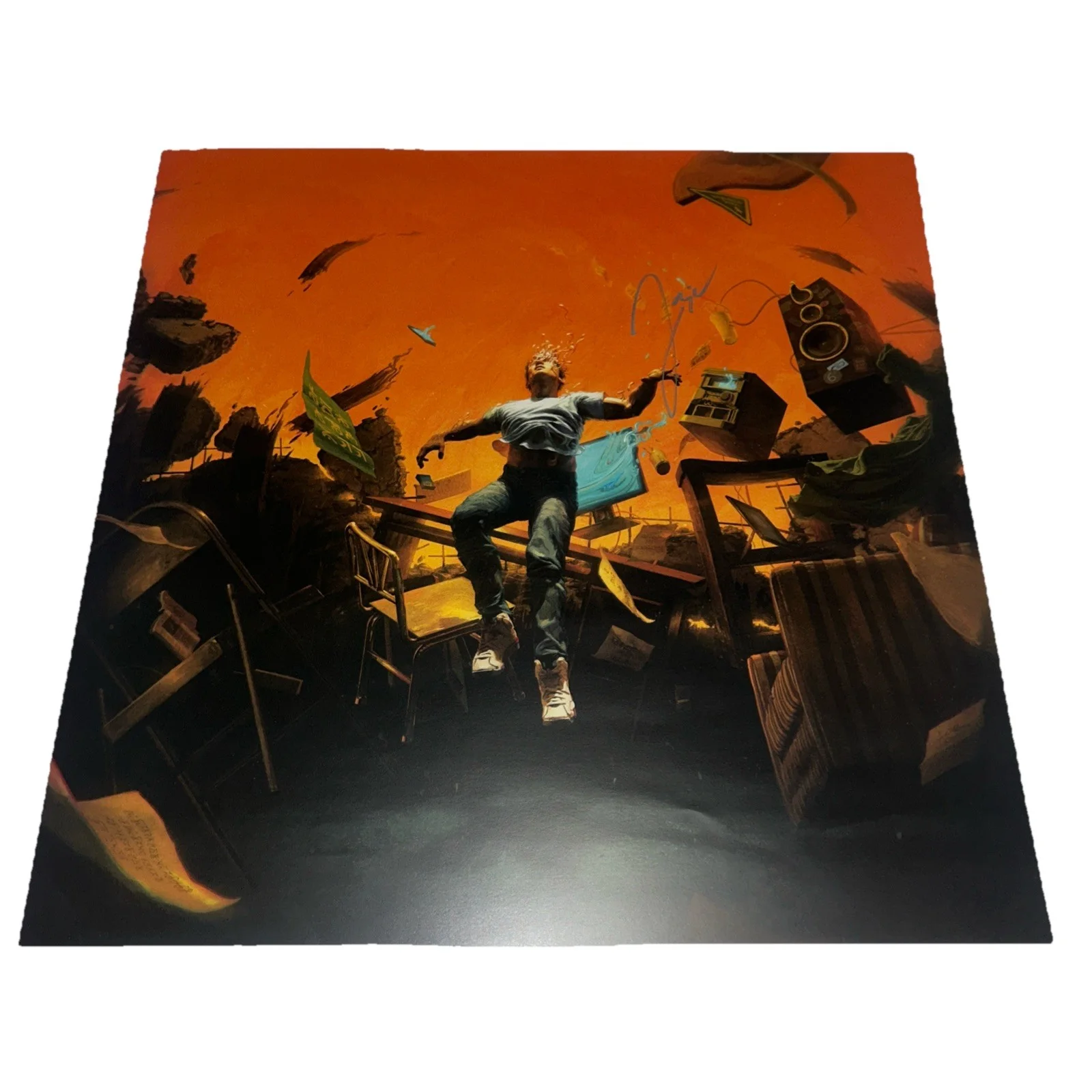 LOGIC SIGNED NO PRESSURE ALBUM POSTER 18x18 BOBBY TARANTINO UNDER + JSA COA, image 2