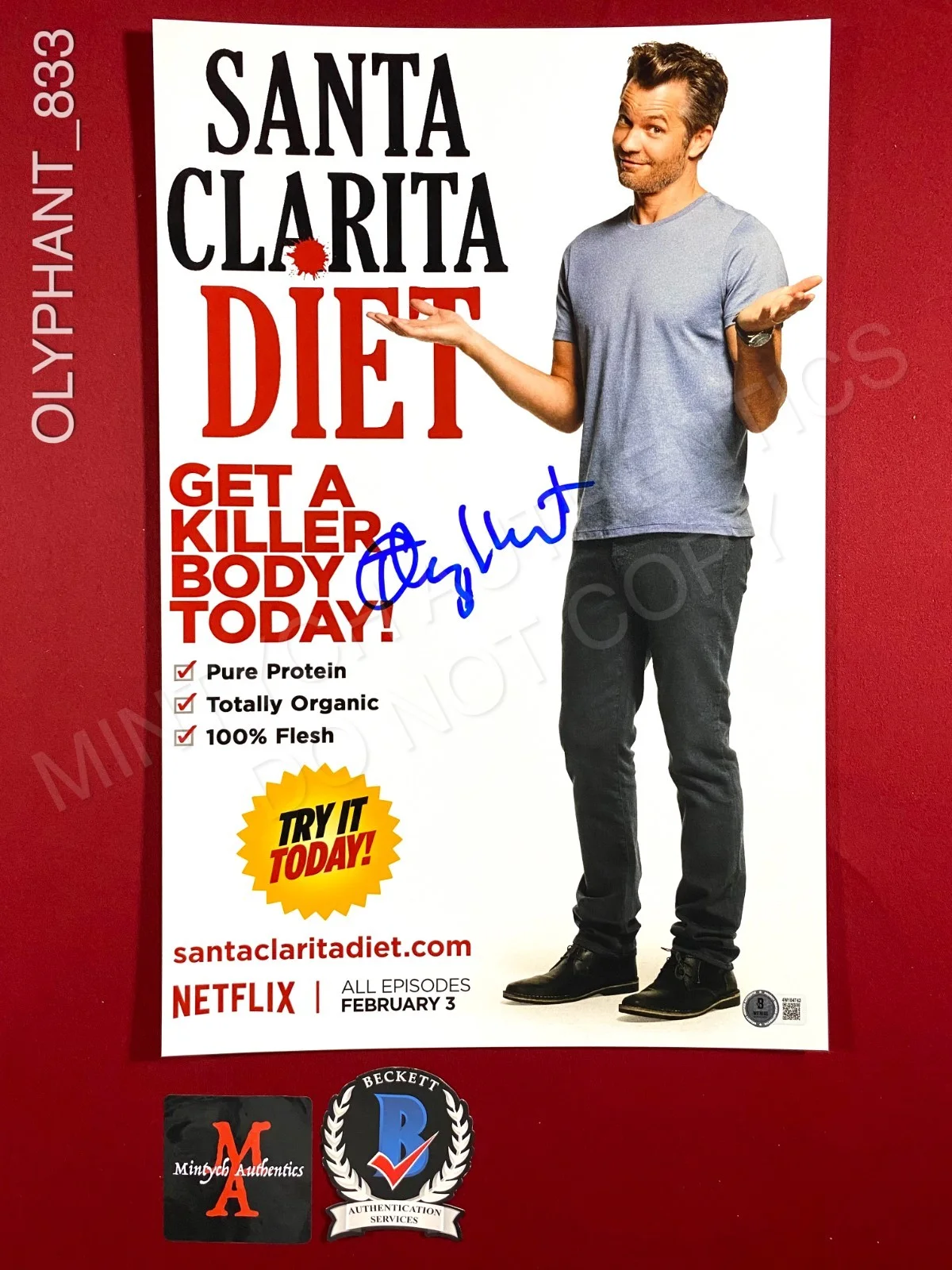 Timothy Olyphant — Timothy Olyphant autographed signed 11x17 photo Santa Clarita Diet Beckett COA, изображение 2