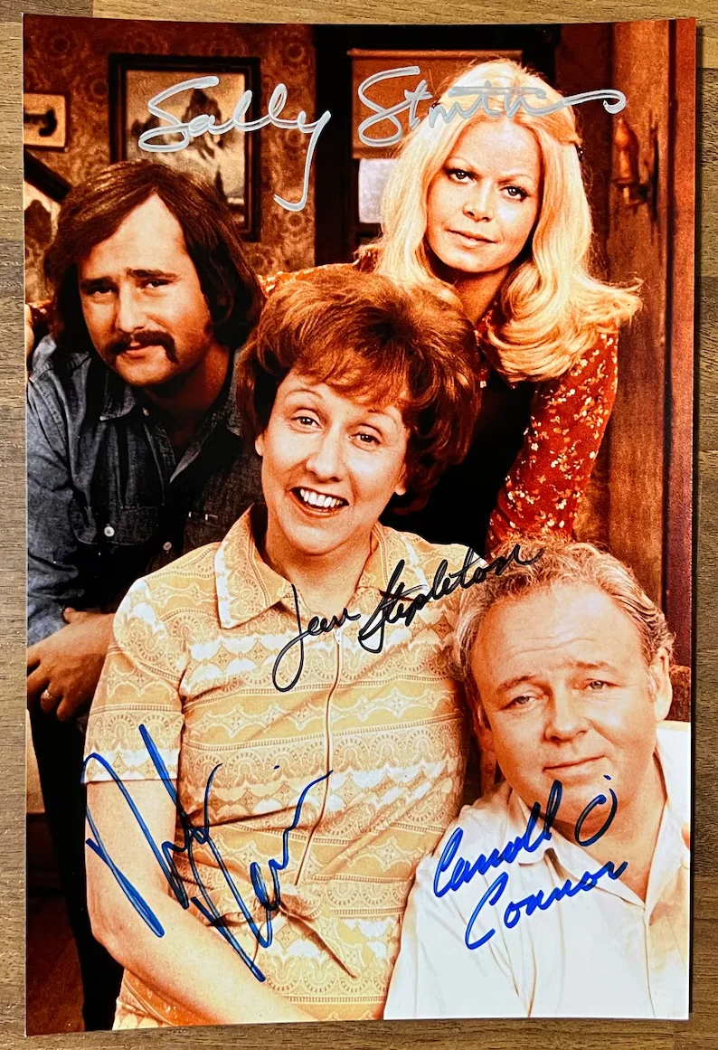 ALL IN THE FAMILY MAIN CAST MEMBERS — THE BUNKERS=All In The Family Full Cast Signed Autographed 8x12 inch Photo + COA, изображение 3