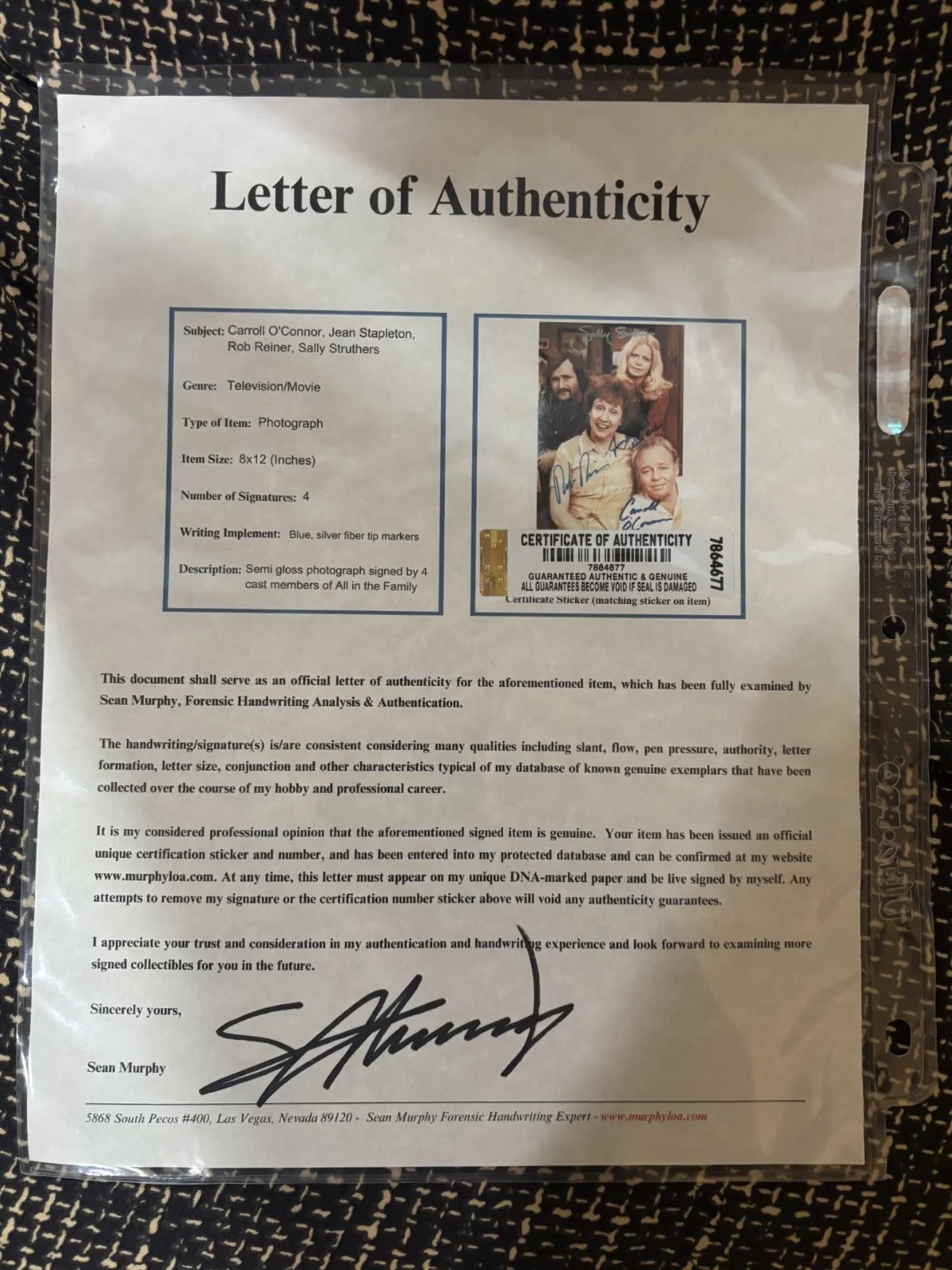 ALL IN THE FAMILY MAIN CAST MEMBERS — THE BUNKERS=All In The Family Full Cast Signed Autographed 8x12 inch Photo + COA, изображение 4