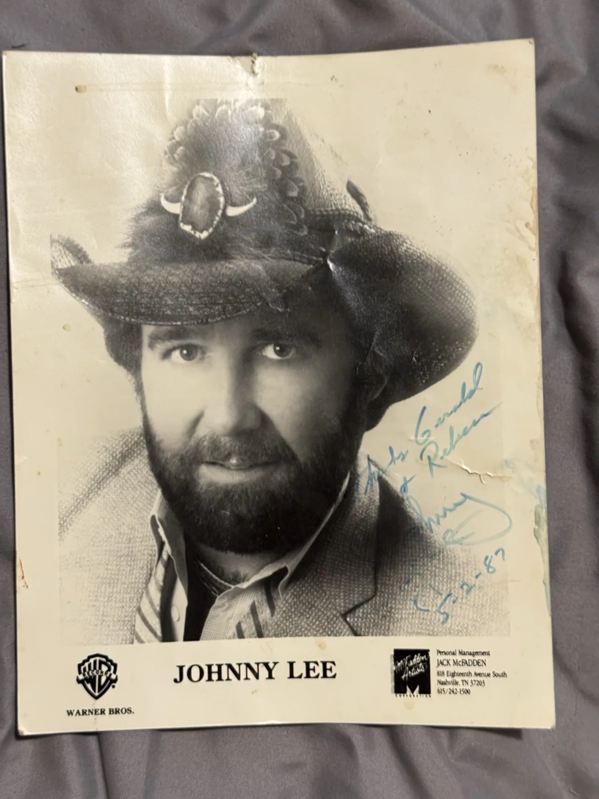 Johnny Lee Signed Autographed 8x10 Promo Photo Warner Bros 1987 Country Music, изображение 2