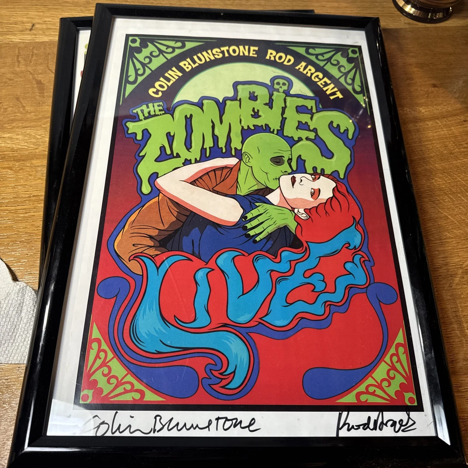 The Zombies Live Show Poster Signed. Colin Blunestone, Rod Argent Autograph. VTG, изображение 2