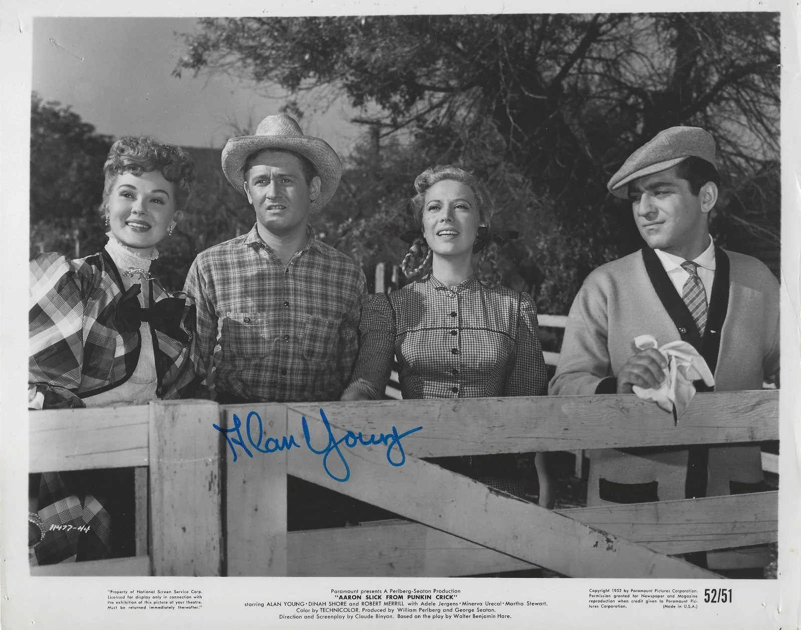 Alan Young — Vintage ALAN YOUNG Signed 8 x 10 Photo Robert Merrill Dinah Shore Adele Jergens