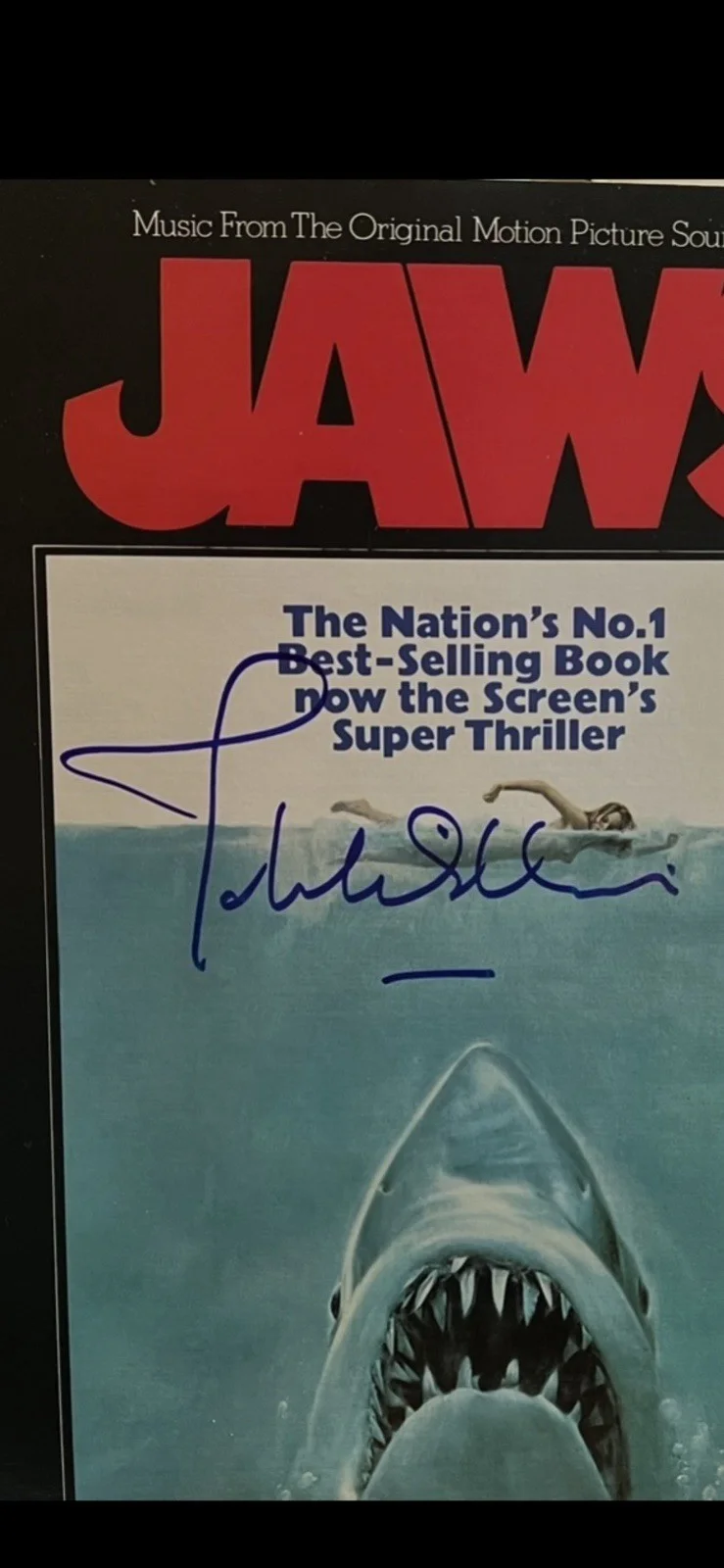 Signed John Williams autographed jaws soundtrack, image 2