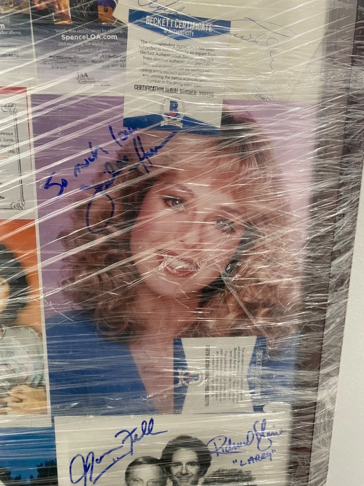 Priscilla Barnes, John Ritter — John Ritter Joyce DeWitt Suzanne Somers & Signed Auto Collage Three's Company, image 3