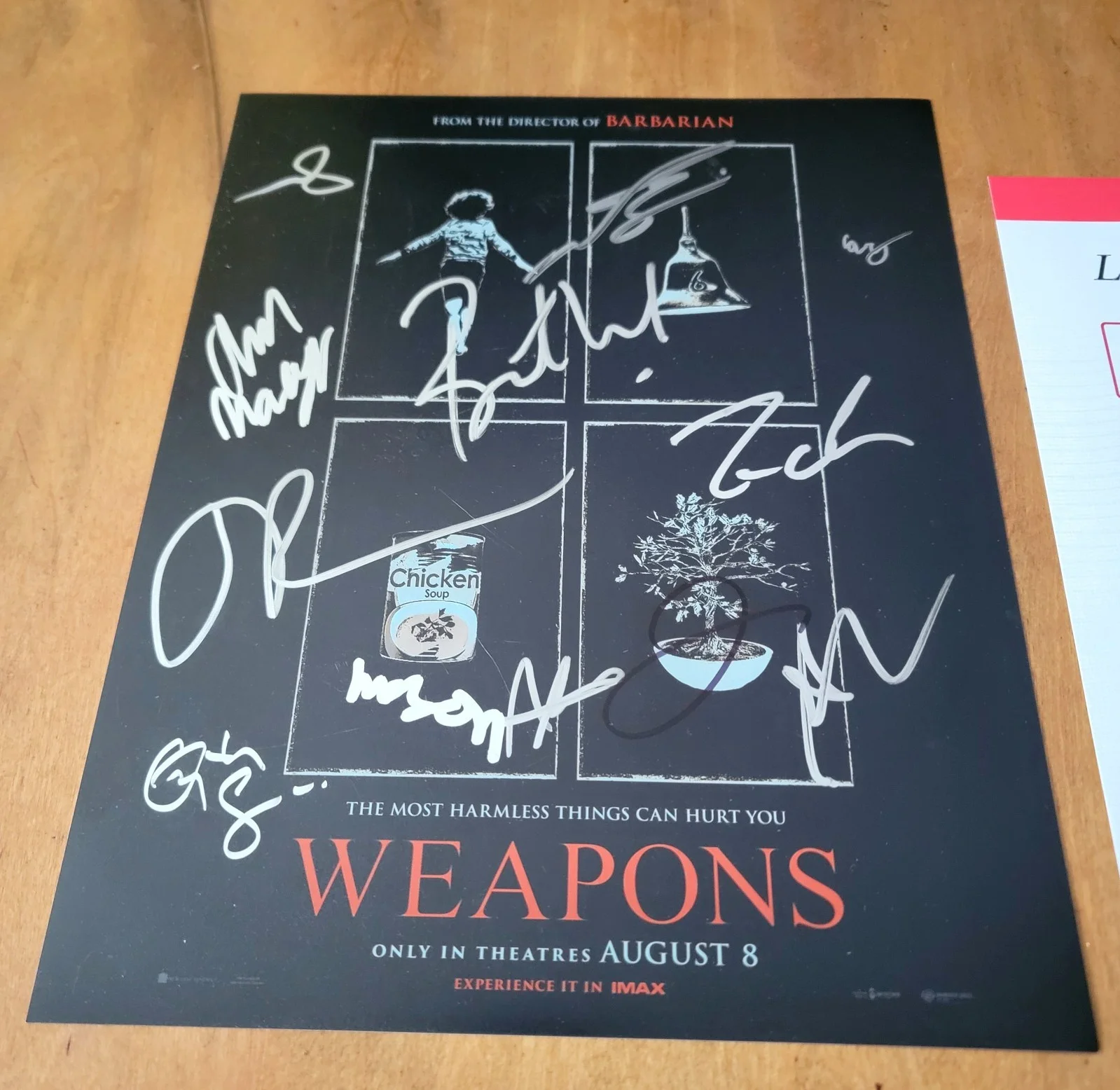 Zach Cregger, Amy Madigan, Julia Garner — Weapons cast 12 signed 11x14 Photo PSA Julia Garner Amy Madigan Cary Christopher, image 2